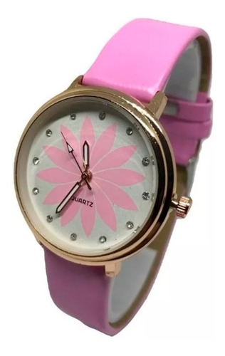 Reloj Pulsera Ecocuero Para Mujer Diseño Margarita Oferta !!