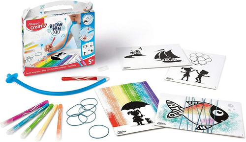 Imagen 3 de 3 de Set Maped Creativ Aerografo Infantil + 6 Marcadores + Hojas
