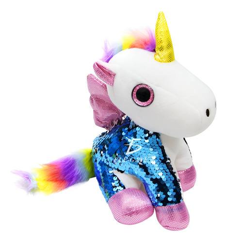 Unicornio Pony Arcoíris Lentejuela Peluche Juguete Suave