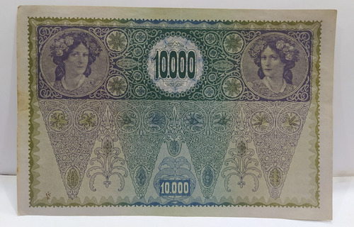 Antiguo Billete 10000 Coronas Austria 1918 Pick 25 #3 (Usado)