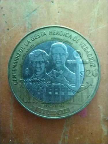 Moneda De 20 Pesos Centenario  Gesta Heroica De Veracruz