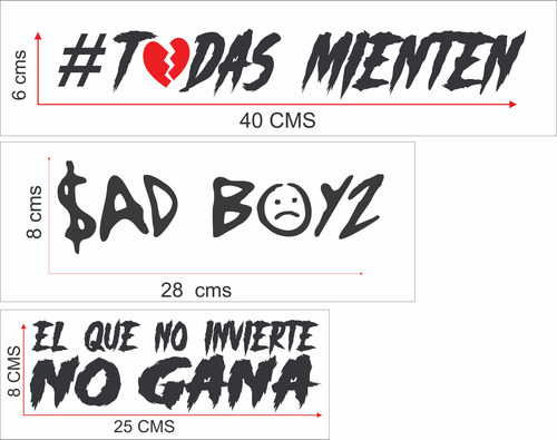 2 Stickers Todas Mienten /2 El Que No Invierte / 2 Sad Boy