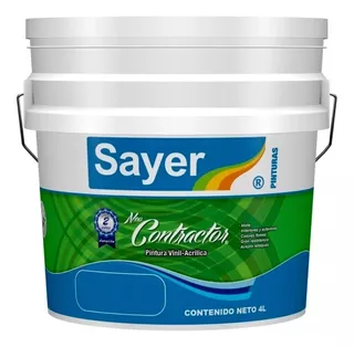 Pintura Vinil-acrílica Blanco Mate Sayer Contractor 4l