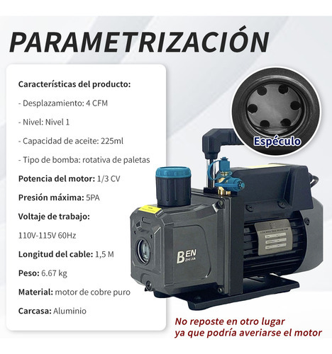 4cfm 1/3hp Bomba De Vacío + Manómetro R134a/r22/r410a/r404a