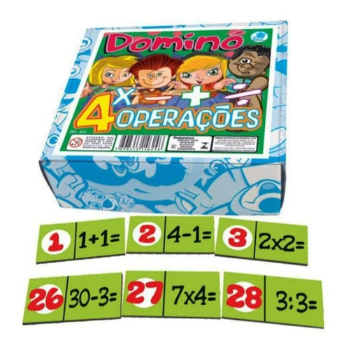 Dominó 4 Operações Simque Educativo E Pedagógico - 28 Peças