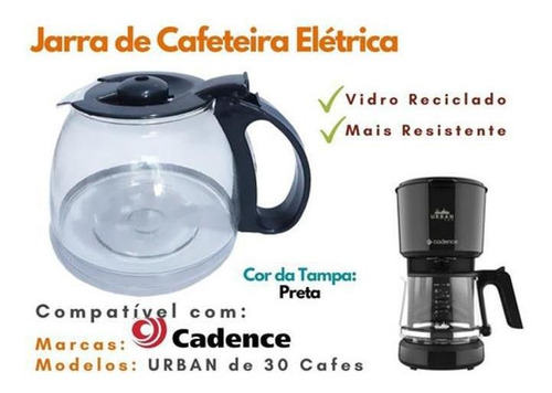 Jarra Cafeteira Cadence Deliziare Caf136 Caf800 Vidro Forte