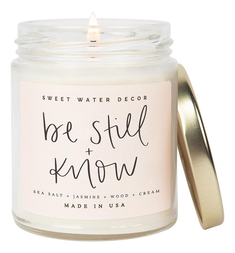 Sweet Water Decor, Be Still And Know, Sea Salt, Jasmine, Cre