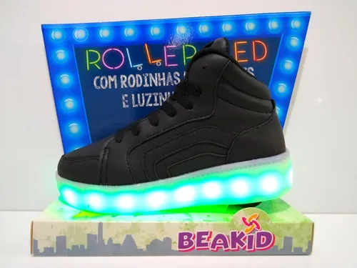 T nis De Rodinhas E Led Recarreg vel Preto Beakid Parcelamento