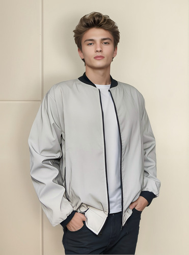 Chaqueta Bomber Reflejante Rompe Vientos De Alta Visibilidad