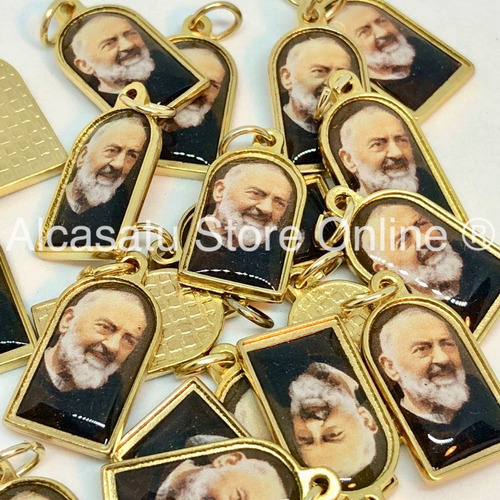 10 Medallas Dijes Santo Padre Pio Esmaltada 25mm (italy)