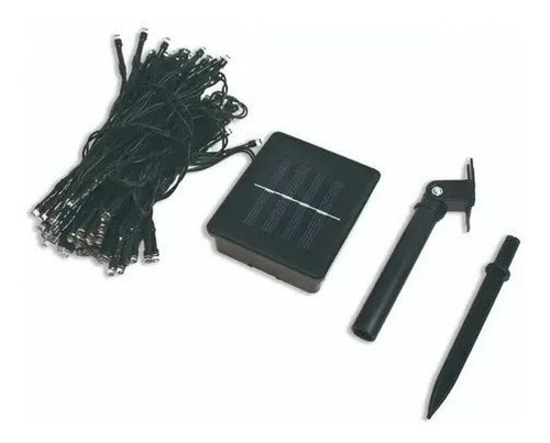 Imagen 3 de 10 de Luces De Navidad Guirnalda Solar Deco 100 Led Panel 10 Mts
