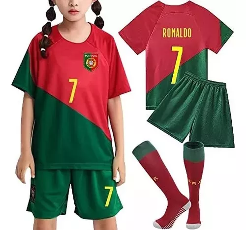 Kandiny - Niño Selección de fútbol de Portugal Camiseta Cristiano Ronaldo  #7 1ª Equipación Rojo 2021 Chile