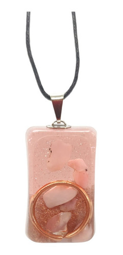 Orgonite Colar Reto Opala Rosa - Cura Emocional