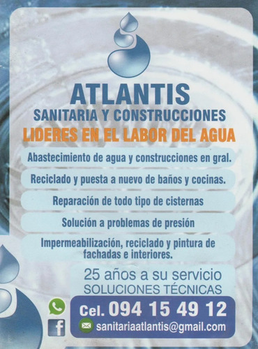 Imagen 3 de 3 de Sanitario Y Pintor En Pocitos , La Tahona Atlantis