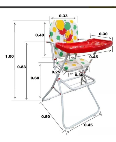 Silla De Comer Plegable, Bandeja Con Apoya Vaso Envio Gratis