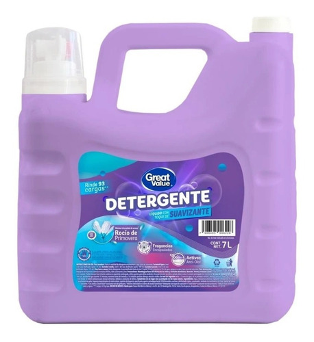 Detergente Líquido Great Value Rocío De Primavera 7 L