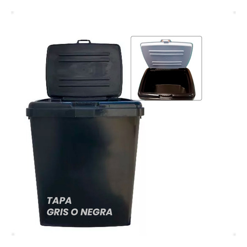 Recipiente Comida Mascota Capacidad 18kg Tapa Rebatible Otec