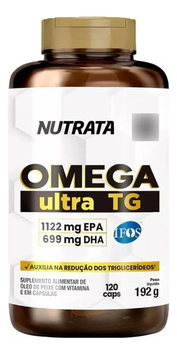 Omega-3 Ultra Tg Epa/dha 120 Cápsulas Com Selo Nutrata