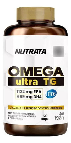 Omega-3 Ultra Tg Epa/dha 120 Cápsulas Com Selo Nutrata Sabor Natural