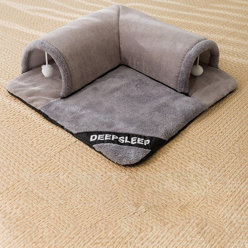 Cama Túnel Para Gatos, Cabaña De Juego Con Bolas Gris M