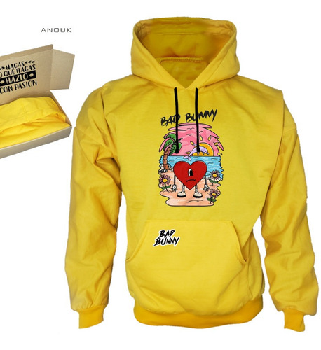 Buzo Hoodie Personalizado Saco Bad Bunny Unisex Estampado R2