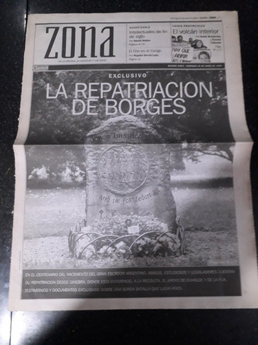 Clipping Diario Clarín 20 6 1999 La Repatriación De Borges