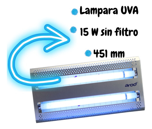 Lampara Uv A 15 W Repuesto Equipo Atrapa Mosca F15t8 