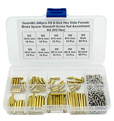 240pcs M2 8 Size Hex Male Female Brass Spacer Standoff ...