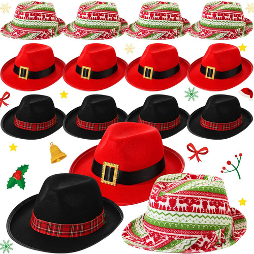 Jeyiour 12 Piezas Sombrero Navidad Suéter Feo Navidad Fiesta