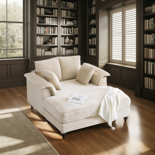Sofa Divan Largo Reclinable De Pana 59p Marca Vingli