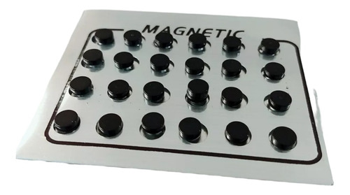 Brinco De Imã Magnetico Preto 6mm Cartela 24 Unidades