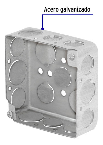 Caja Cuadrada De Acero 4x4 Reforzada, Volteck 46321