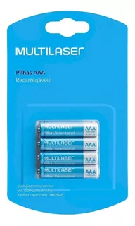 Pila Recargable Multilaser Aaa 1000mah Blister X4 Pilas Triple A