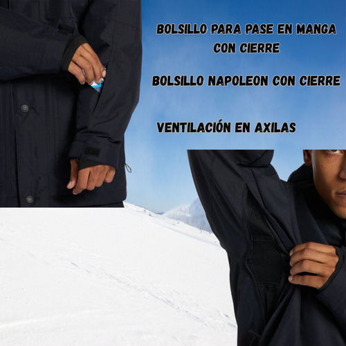 Campera De Nieve Hombre Dc Shoes Snowboard Ski Servo Negro M Lisa
