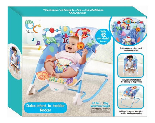 Silla Para Bebe Bouncer Mecedora Azul Lee - 668-24