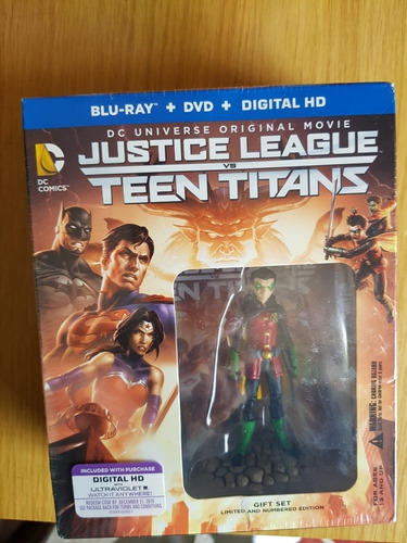 Pelicula Justice League Vs Teen Titans Gift Set Nuevo Bluray