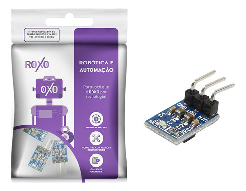 4x Módulo Regulador De Tensão Ams1117 5v Para 3,3v - Roxo