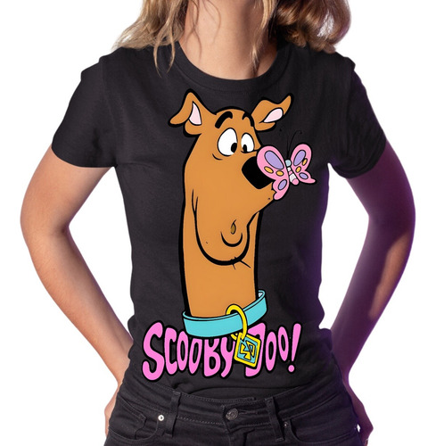 Playera Negra Scooby Doo Warner Bross Manga Corta Casual