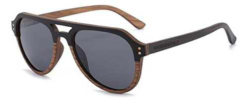 Gafas De Sol - Woodonly Aviator Wood Polarized Sunglasses -