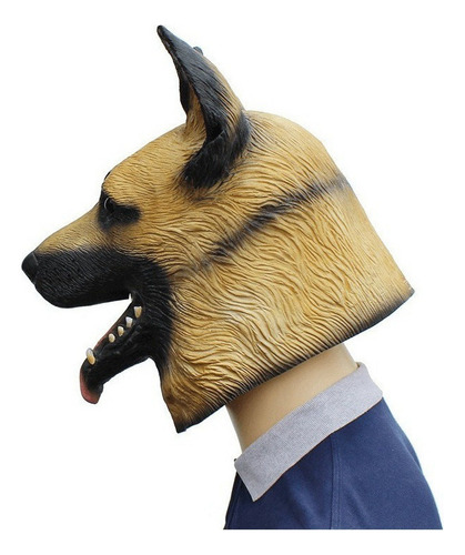 Mascara Cabeza Perro Animal Latex Halloween Navidad Disfraz