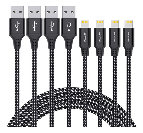 Iwavion Cable De Carga Para iPhone, Paquete De 4 Cables Ligh