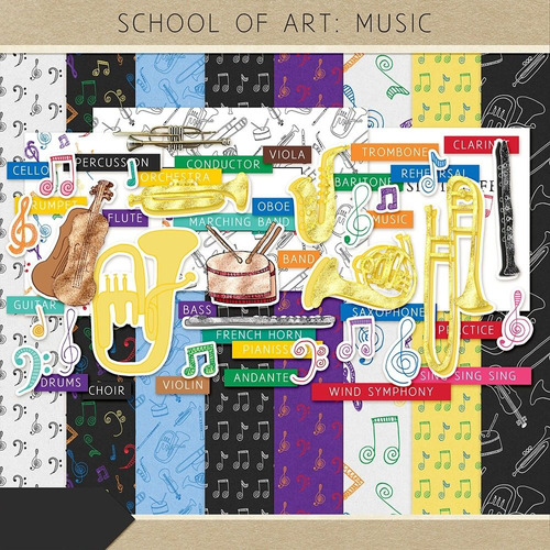 Kit De Papel E Imagenes Digitales Escuela De Arte Música