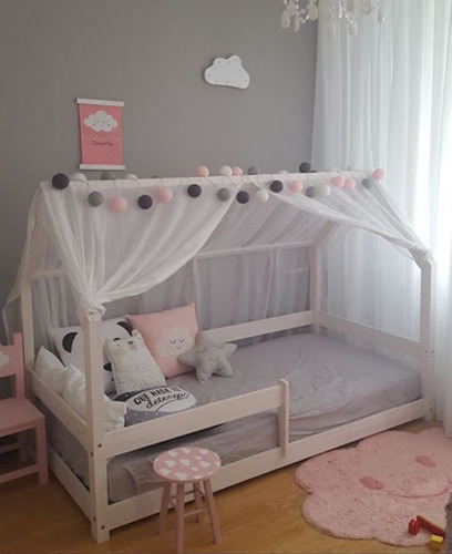 Cama Individual Montessori Recamara Infantil De Madera Tipi