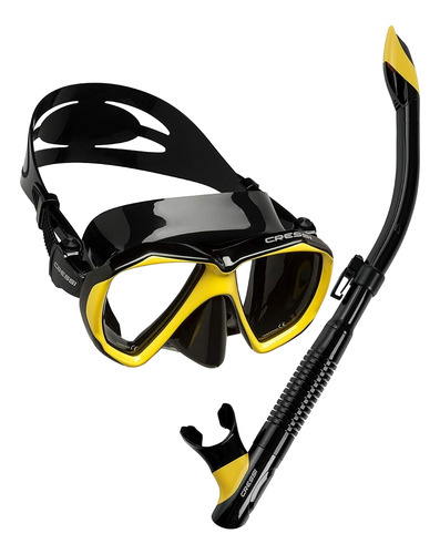 Combo Visor Ranger Tao Cressi Para Buceo Negro / Amarillo