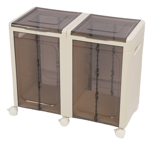 Contenedor De Almacenamiento Apilable Con Ruedas Plegables D