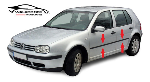 Vw Golf 5p L/ Nueva 1999 Baguetas De Puertas Negras (las 4)