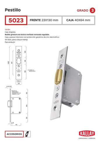 Pestillo Kallay 5023