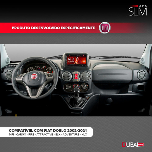 Central Multimidia Mp5 Slim Fiat Doblo 2015 2016 Grafite