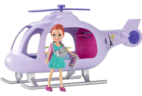 Polly Pocket Helicóptero Aventuras Con Muñeca Y Accesorios