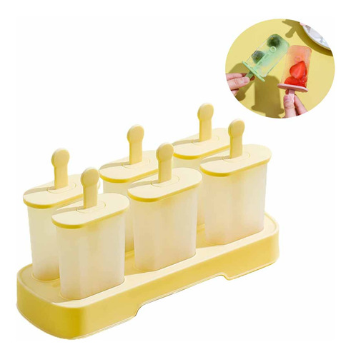 Máquina Para Hacer Paletas W Ice Cream Mold 6 Celdas De Sili